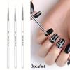 3Pcs Acrylic Dipping Nail Powder Pen Nail Liner Brushes For Manicure Pedicure, Nail Brush Pen, Acrylic Powder Dipping Pen, Nail Painting Drawing Pen