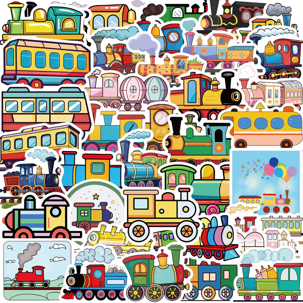 56 Cartoon Train Graffiti Stickers Guitar Notebook Suitcase DIY Waterproof Stickers