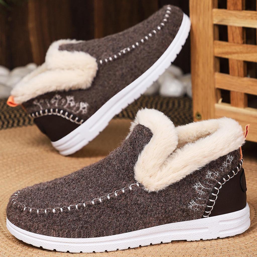 Women's Slip-On Winter Boots with Fleece Lining - Extra Thick, Cold-Proof, Fashionable, Warm, and Short!