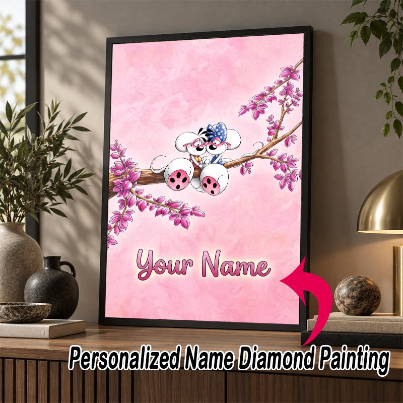 Custom Name Diddl 5D Diamond Painting Personalized Full Drill Diamond Art Kit Gift