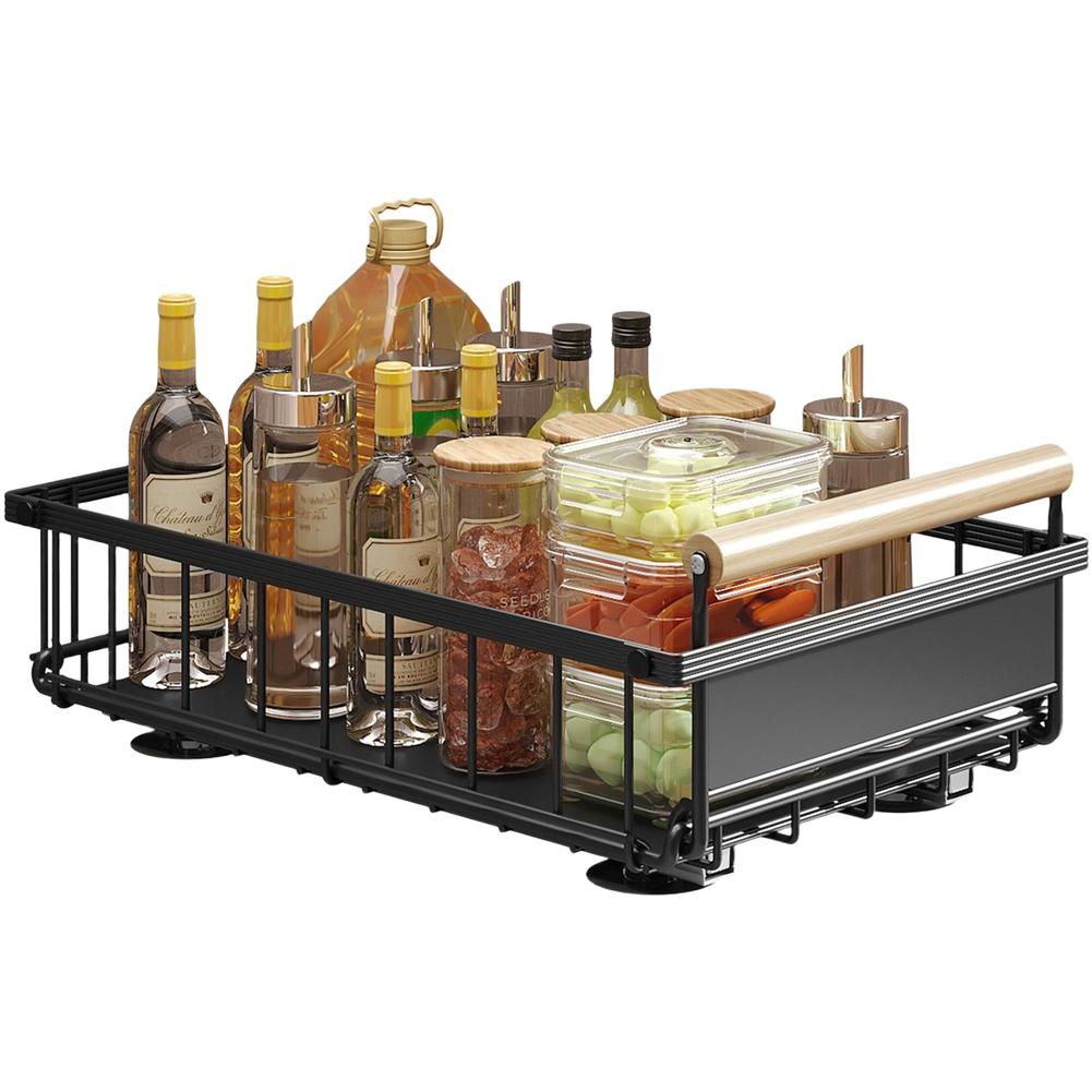 Foldable Pull Out Kitchen Under Sink Storage Basket Organizer Drawer Shelf for Cabinets and Pantry Organization