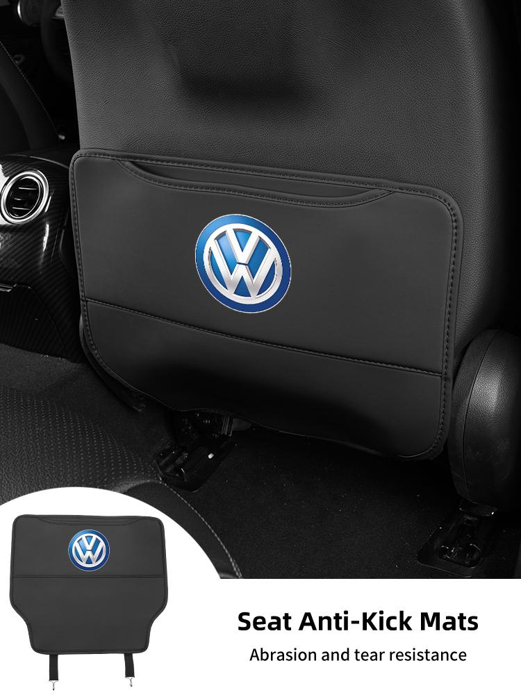 DOG1 Car Leather Half-Cover Seat Anti-Kick Mats Pad Storage Pouch For VW Golf Jetta Passat Golf 5 7 Tiguan Scirocco Sagitar Magotan