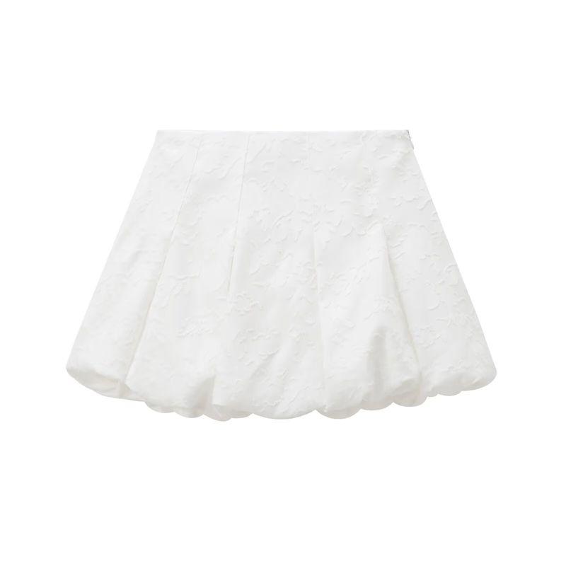 

Kaslead New Arrival Women s Fashion Style Stylish Simple and Versatile Lantern Mini Skirt 8267530 White L