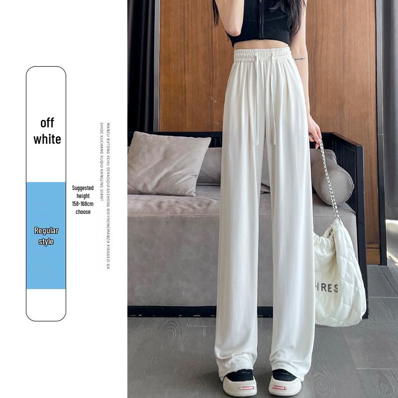 Women's High-Waist Straight-Leg Pants - European Cotton Velvet, Slimming and Drapey for Spring and Autumn 2025