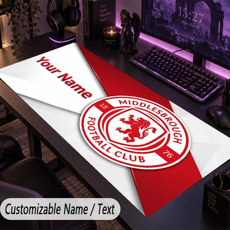 Large Mouse PadMiddlesbrough FC Custom Name Text Personalized Desk Mat Non Slip Gaming Pad
