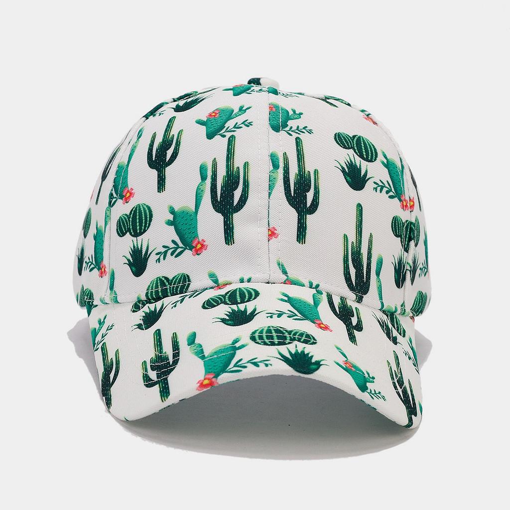 Tropisches Kaktusmuster Vollprint Baseballkappe Damenmode Atmungsaktive Sonnenschutzkappe Herren Sommer Outdoor-Sport Papa-Hüte
