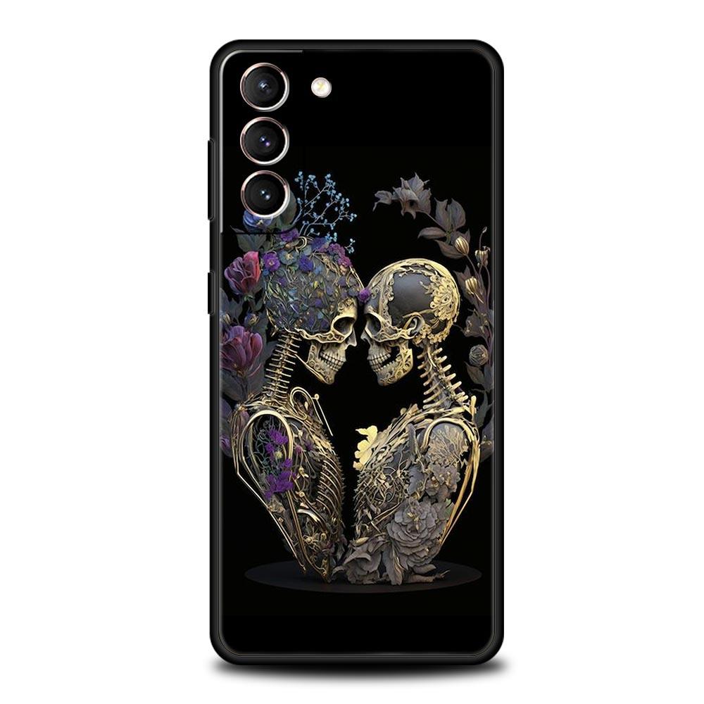 

Чехол для телефона Cover для Samsung Galaxy S26 S25 S24 S23 S22 S20 S21 FE Ultra Plus S25 Edge 5G Мягкий ТПУ Capas Скелет Любовь Череп Сумка Samsung S20 FE