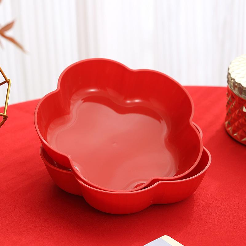 House Warming Fruit Plate Moving Into A New Home Living Room Plate Decoration Fruit Plate Red Wedding Special Candy Plate