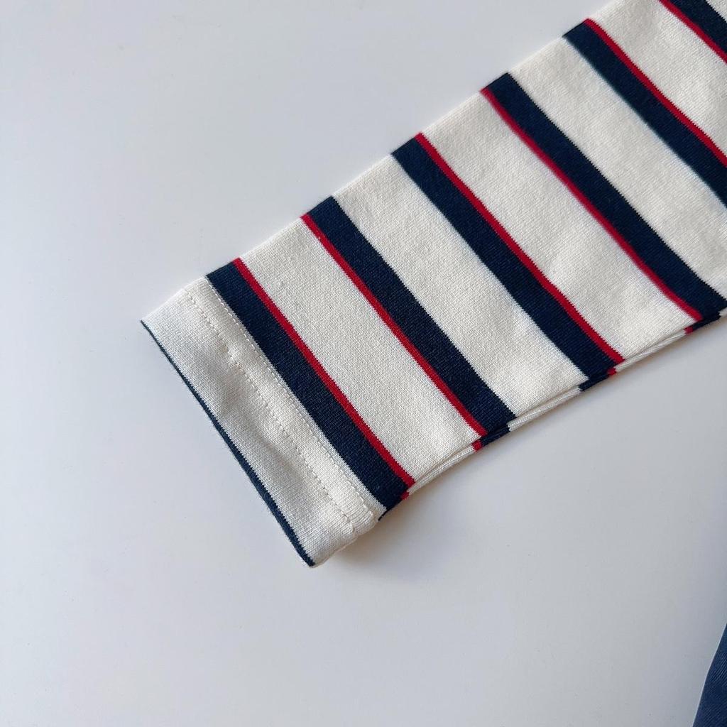 Girls' Rabbit Police Officer 2-Piece Set: Striped Shirt & Suspender Skirt for Casual Wear (Style AQB039)