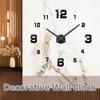 3D DIY Wall Clock Arabic Numerals Clock Frameless Mirror Surface Wall Sticker Home Decor for Living Room Bedroom