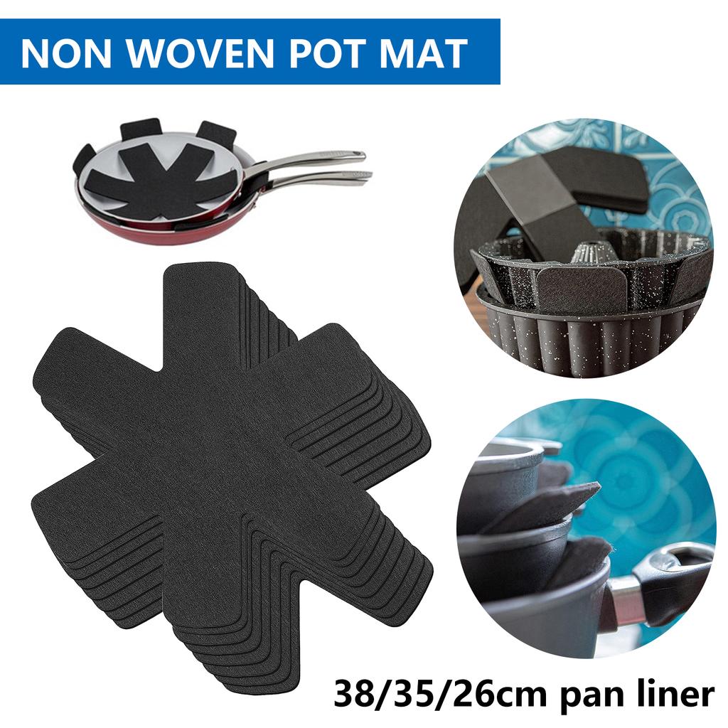 8Pcs Pot Dividing Protector Non Scratch Hot Pot Mat Multifunction Pan Protector Pad Non-Woven Fabric for Storing Stacking Pan