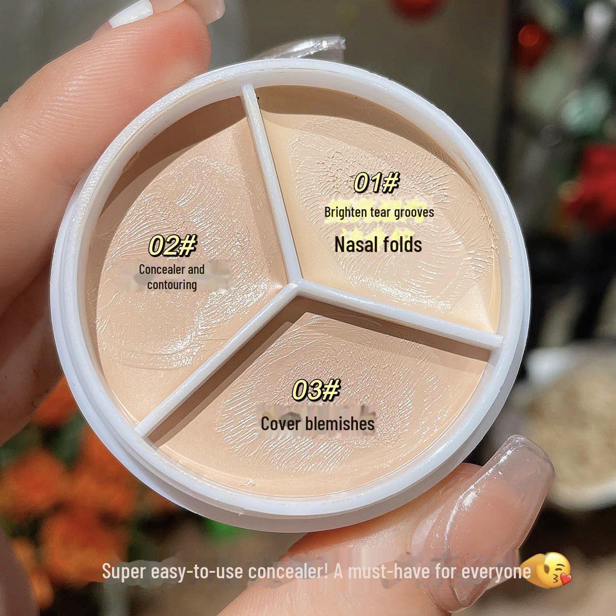 

Палитра трехцветных консилеров для точечного покрытия, следов от акне, темных кругов, осветления и контурирования — идеально подходит для визажистов 270 concealer brush белый