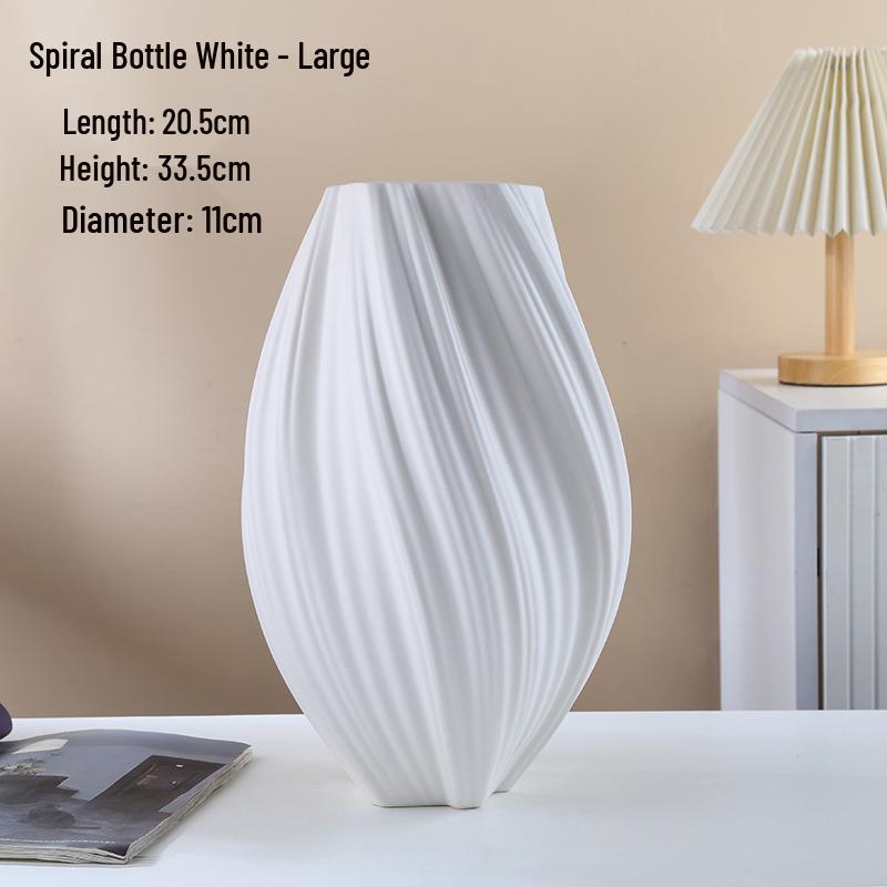 Modern Round Ceramic Vase - Creative Living Room Ornament for Dried Flowers