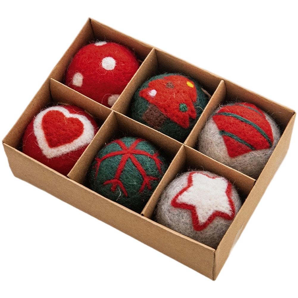 Weihnachts-Wollfilz-Ornament-Set mit Schneeflocken- und Baumdesigns für festliche Heimdekoration, kompakte Hängedekorationen