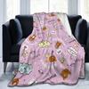 Rilakkuma Korilakkuma Cute Bear Knitted Blankets Flannel Kiiroitori Cartoon Ultra-Soft Throw Blanket Outdoor Quilt Multifunction