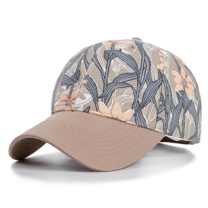 New Fashion Women Cap Flowers And Foliage Print Baseball Cap Female Outdoor Streetwear Caps Hats
