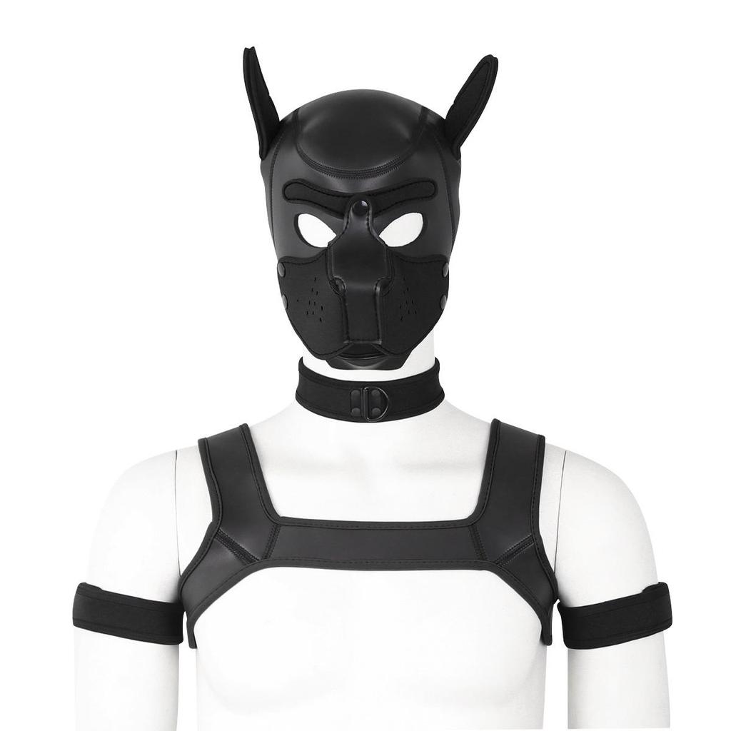 Erotic Adult Toys Set: Dog Headgear, Armband, Chest Strap, Neck Collar, Costume Props