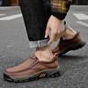 Moccasin Travel Climbing Camping Footwear Retro Style Leather Loafers Mens Comfort Casual Shoes Breathable Men Business Footwear