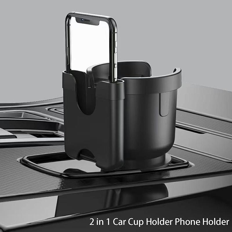Portabicchieri per Auto 2 in 1 con Supporto Porta Cellulare Adattatore Espansore Portabicchieri Organizzatore Multifunzione per Bottiglie e Bicchieri