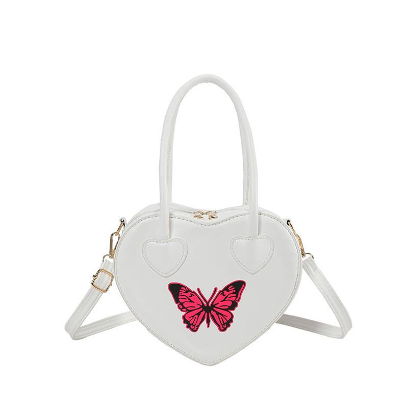 Chic Street Style Small Heart Shape Pu Shoulder Bag For Women