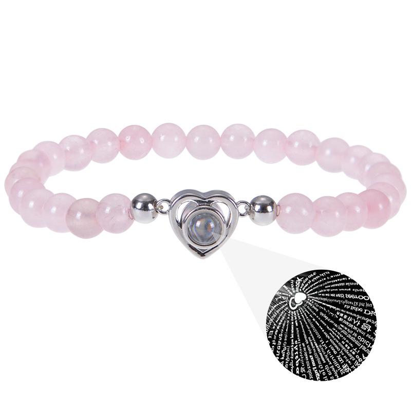 JYL TS Bracelet  I Love You  Projection  Beaded Deepens Emotional Connection Pink crystal-projection