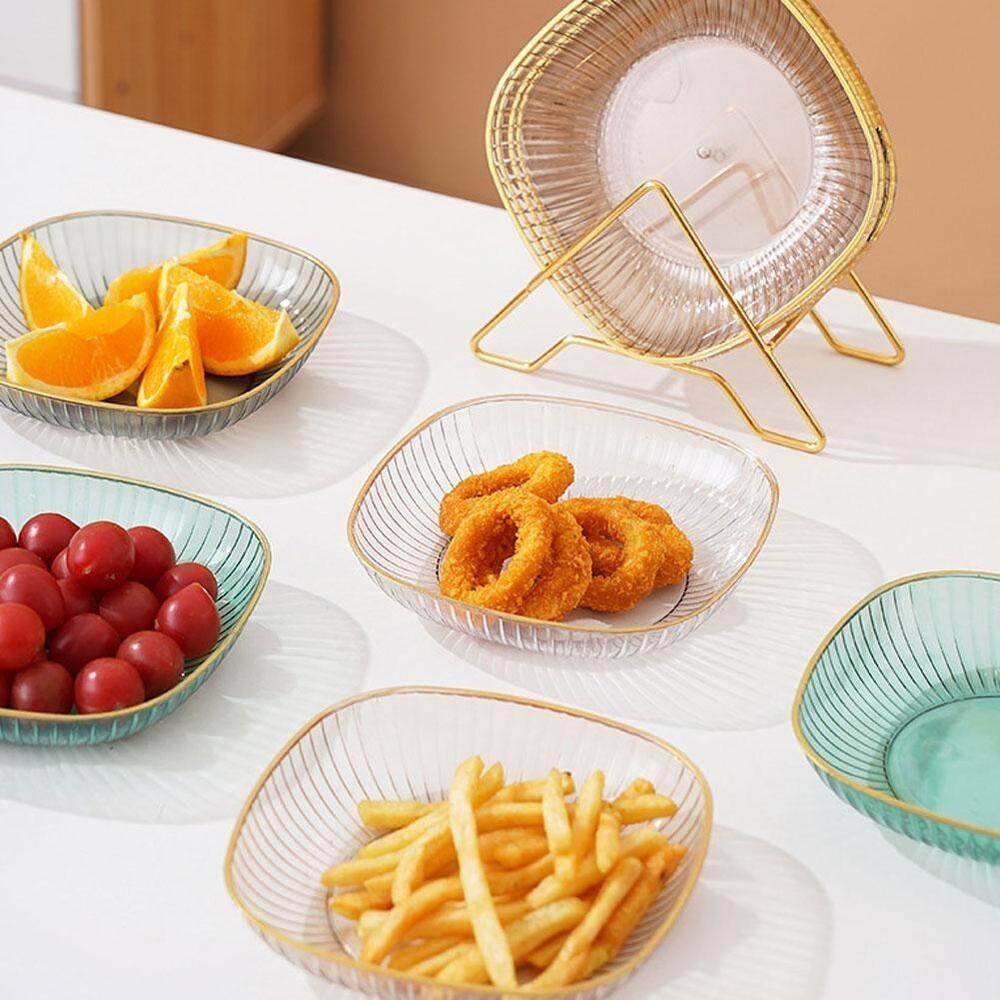 PET Fruit Tray New with Storage Rack Transparent Candy Tray Round and Smooth Multifunctional Dried Fruit Plate Home