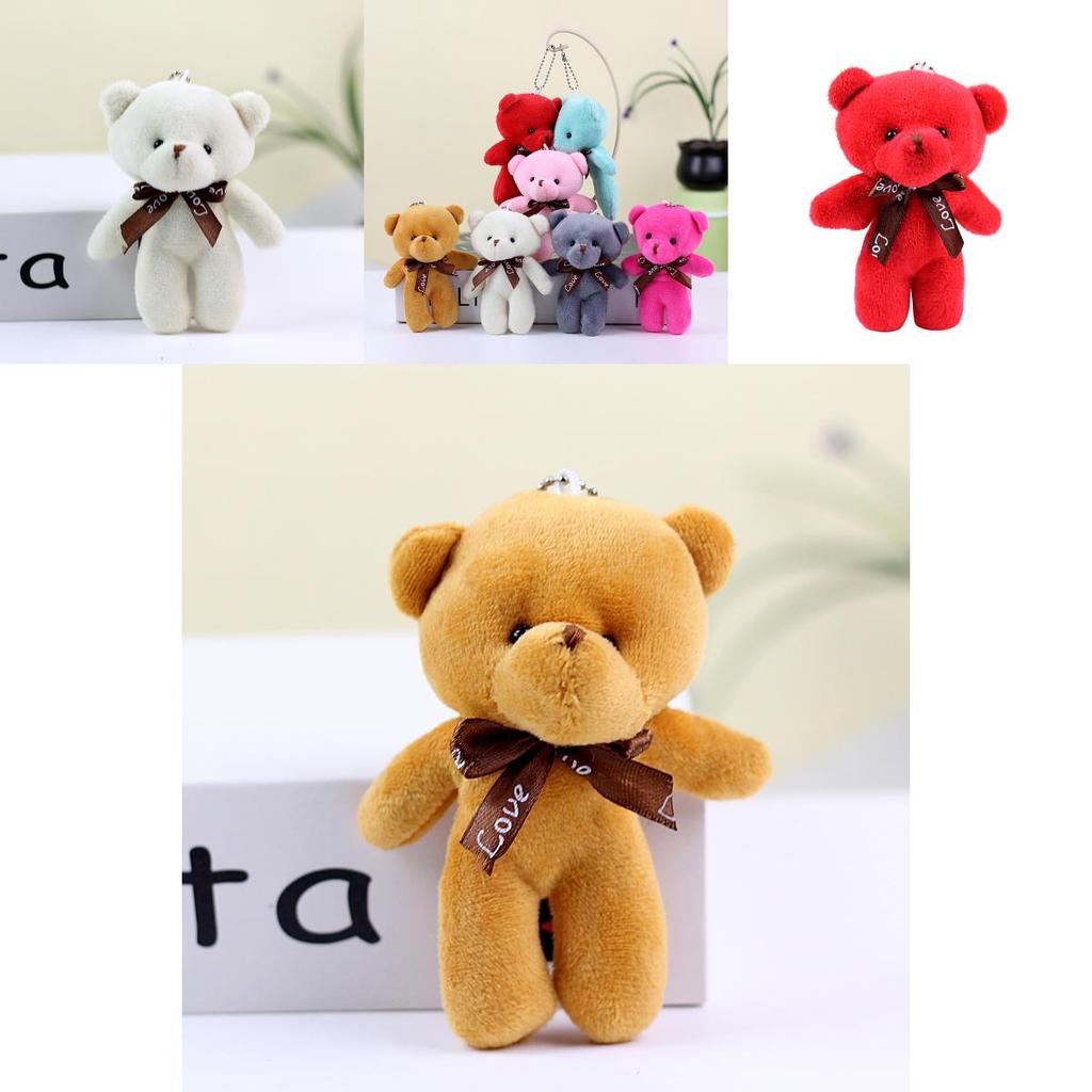 Adorable Teddy Bear Plush Toy Keychain Soft Stuffed Animal Doll Cute Gift