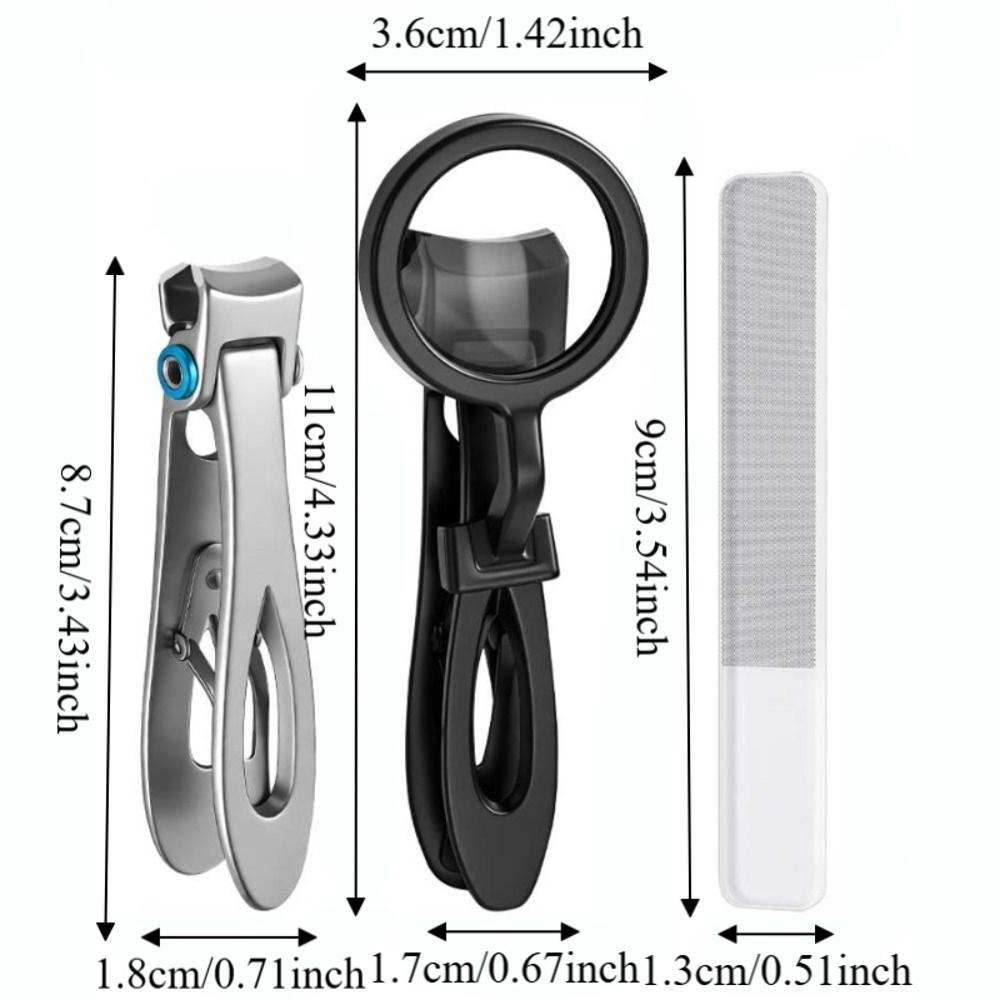 1Pc/Set Anti-splash Nail Clipper with Magnifying Glass Nail Clippers Cutter Trimmer  Trim Tools