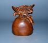 Chinese Old Boxwood Carved Exquisite Bat Money Bag Statue Figurines Lucky Gift