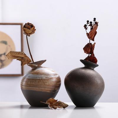 Vintage Decorative Vases Stoneware Floral European Style Dried Flowers Flowers Hydroponic Ceramic Flower Arrangements Home Office Ornaments