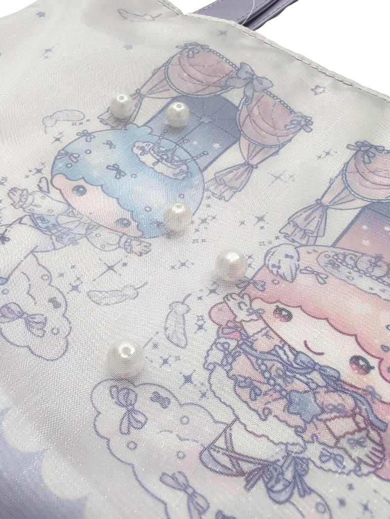 Marimo Craft Little Twin Stars x Dolly Pearl Mini Tote W280 x H200 x Bag, D100mm, SRDM-029