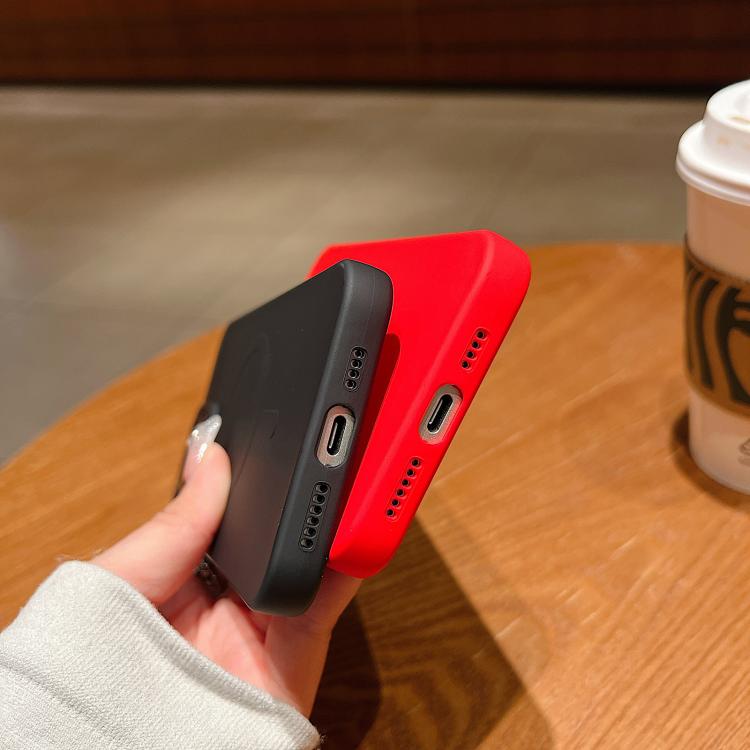 Solid Color Liquid Silicone MagSafe Magnetic Phone Case