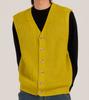 Button Seoul Heavy Knit Vest Cardigan (Yellow)