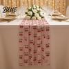 Anniversary Table Runner Soft Polyester Cherry Lemon Runner Strawberry Sheer Tulle Pattern Summer Overlay Seasonal