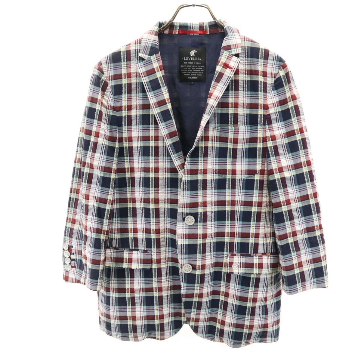 

LOVELESS Клетчатый пиджак из сирсакера с рукавом 7/8 2 Мужской Б/У