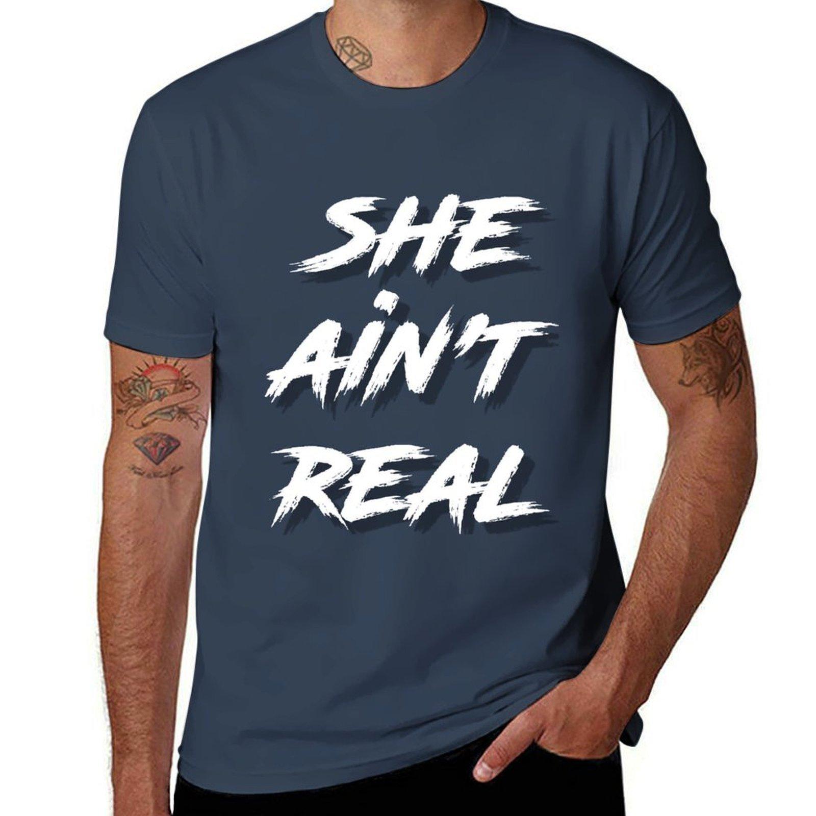 She Aint Real TShirt Plus Size Solid Color TShirt S