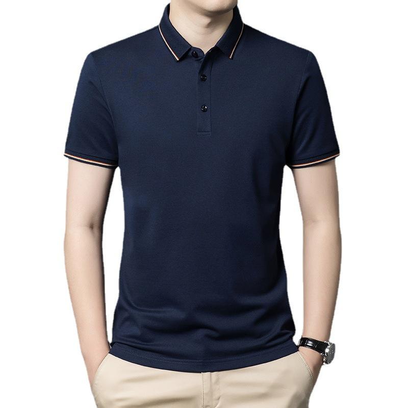 High-End Summer Men's Lapel Polo Shirt Short Sleeve T-shirt Men's Korean Trend T-shirt with Collar Half Sleeve Short Shirt