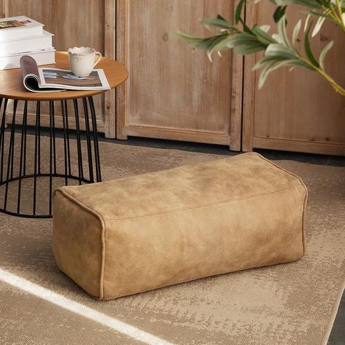 OTAUTAU Single Sofa Cover Faux Suede Leather Lazy Bean Bag Sac Pouf Chair No Filler Beanbag Corner Seat Recliner Couch SF004