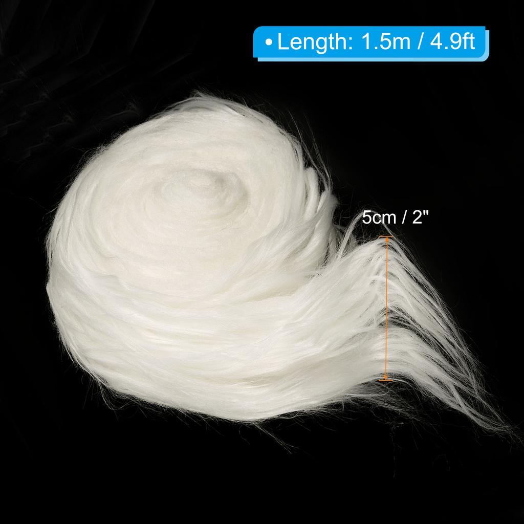 4.9ft x 2 in Faux Fur Fabric Roll, Plush Precut Strips for DIY Craft Christmas Decoration Cosplay Costume