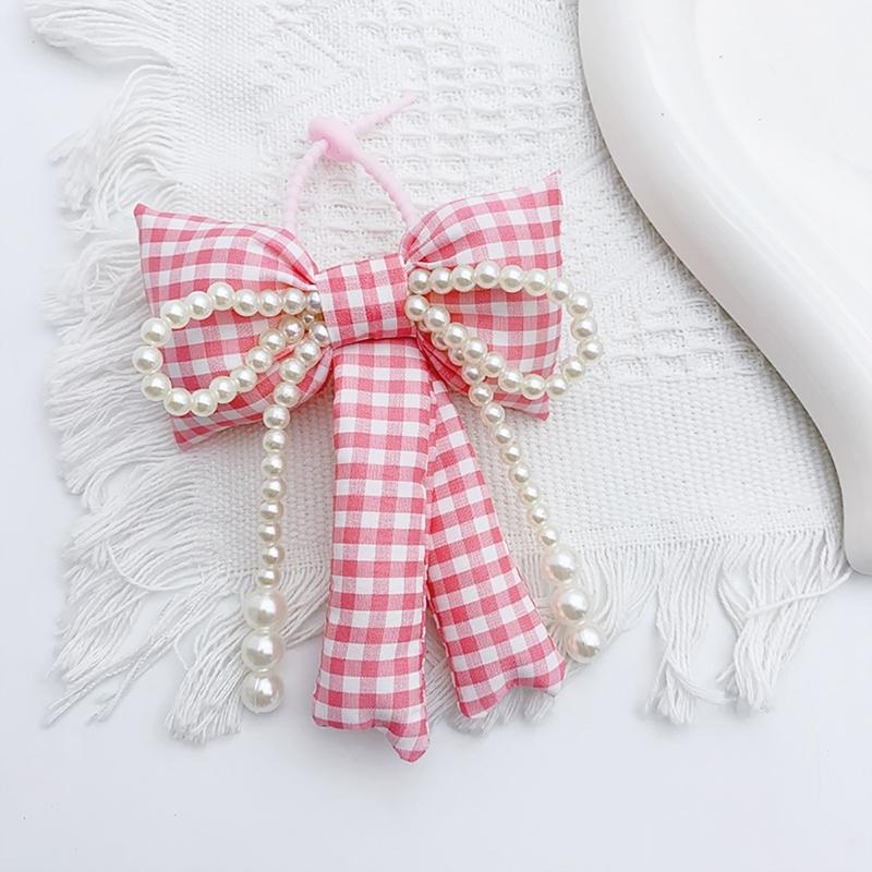 Bows Keychains for Women Cute Bowknot Beaded Keyring Charm Aesthetic Phone Chain Accessories Key Chain for Car Key
