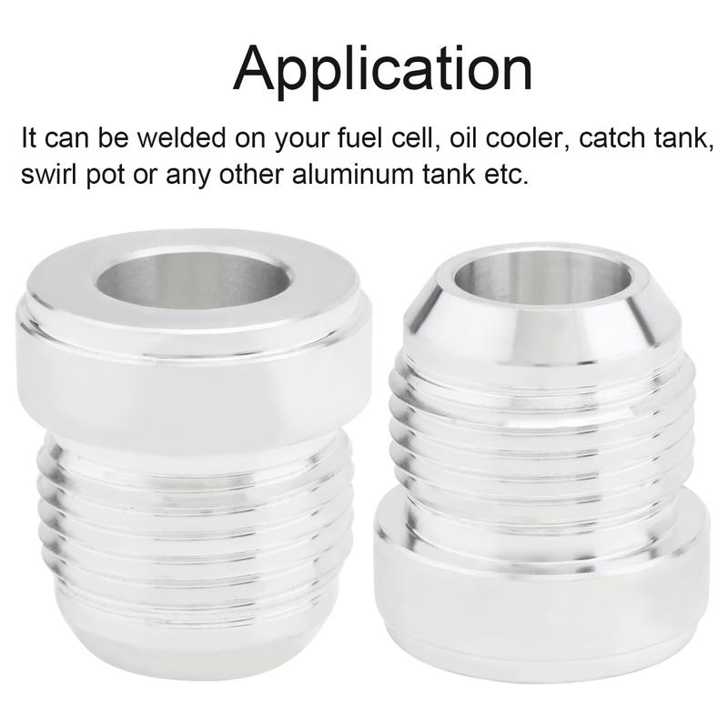 2 Stück Aluminiumlegierung 12AN Male Schweißanschluss-Fittings 12AN Male Bördel-Schweißbar Kraftstofftank-Fitting-Adapter-Stecker