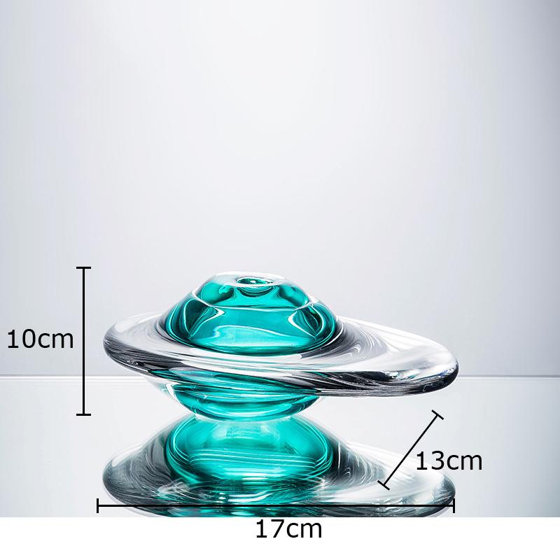 

Lake Green Glass Vase Creative Gyroscope Shape Flower Pots Desk Decoration Flower Arrangement Floral Vases Room Aesthetic Decor