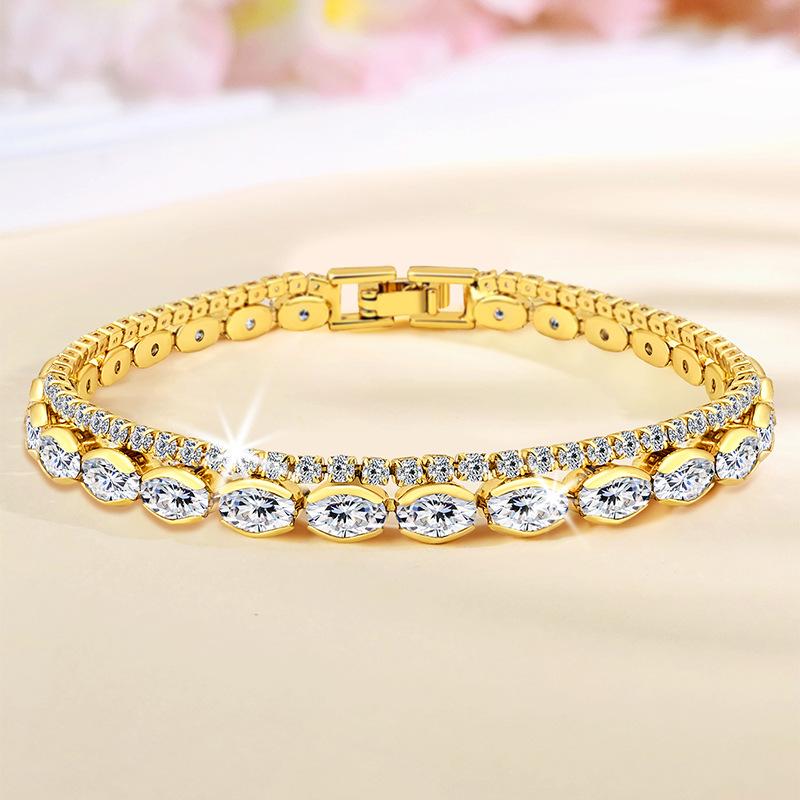 Double-layer multi-layer zircon tennis bracelet for men's and women's fashion hits, high quality