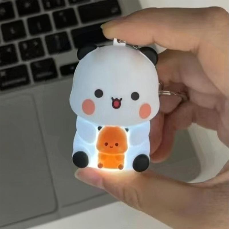 1 Piece Cute Cartoon Panda Bubu And Dudu Key Chain  Can Say I Love You Bubu And Yier Voice Toys Backpack Pendant Couple Gifts