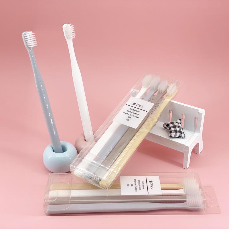 Xiujie Macaron 4er-Pack Zahnbürste mit weichen Borsten und Bambuskohle