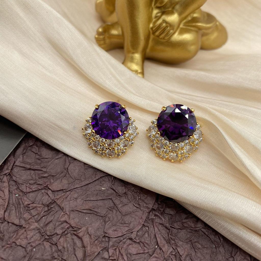 Boucles d'oreilles coréennes à la mode en cristal de zircone: Léger, Élégant et Polyvalent.