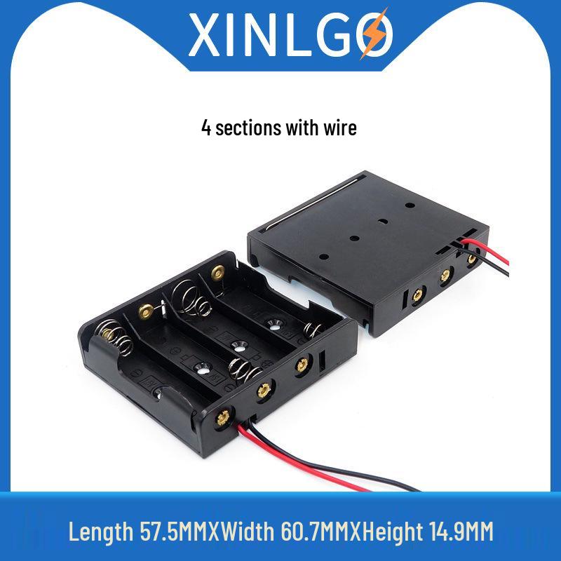 Size 5 Battery Box with Lid and Switch: Holds 1-8 AA 1.5V Cells