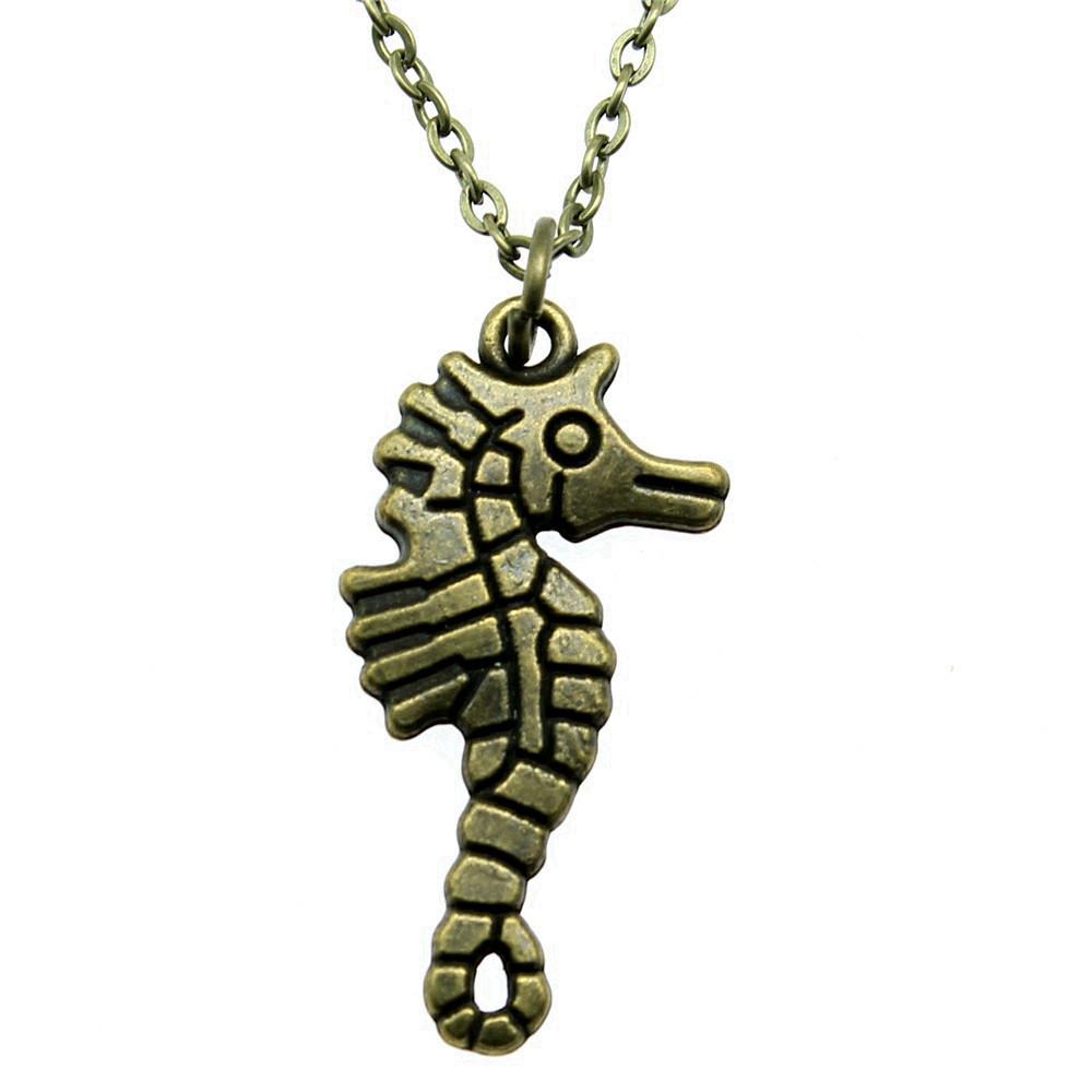 Mermaid Dolphin Ocean Life Pendant Antique Bronze Metal Men Collar Necklace Fashion Gift