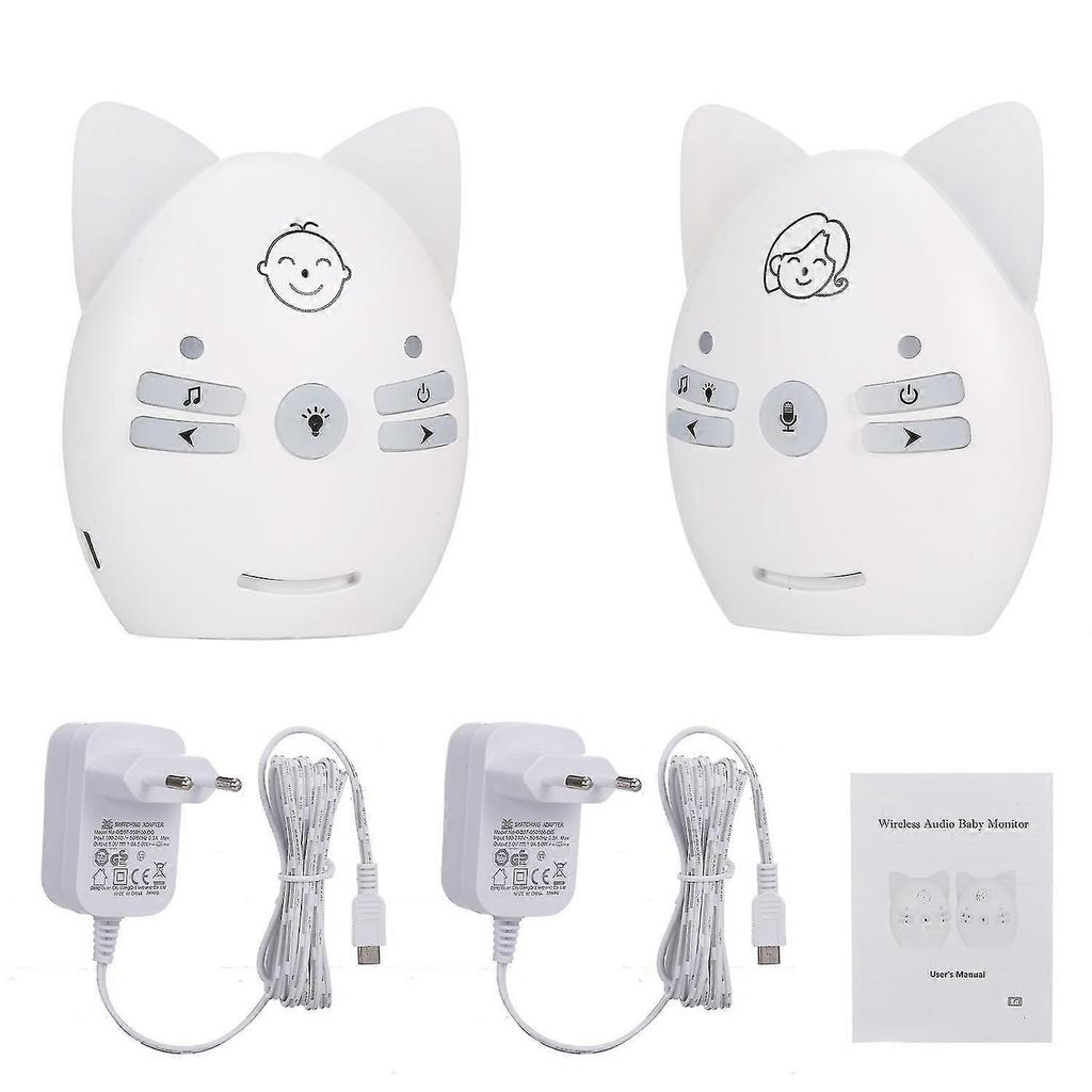 Wireless Audio Baby Monitor Two-way Talk Back Long Range Transmission Vox Mode Night Light Music Pla