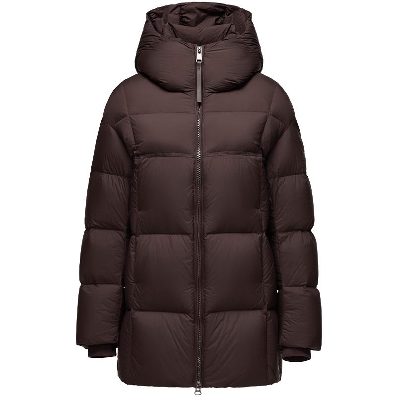 Tanboer Women's Mid-length Hooded Puff Down Jacket